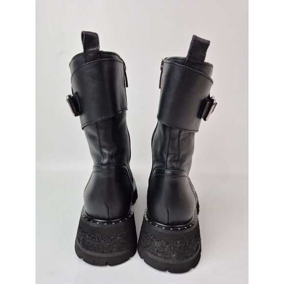 La Canadienne Women's Black Cody Lace Up Buckled Combat Booties Size 6.5 - Picture 5 of 7